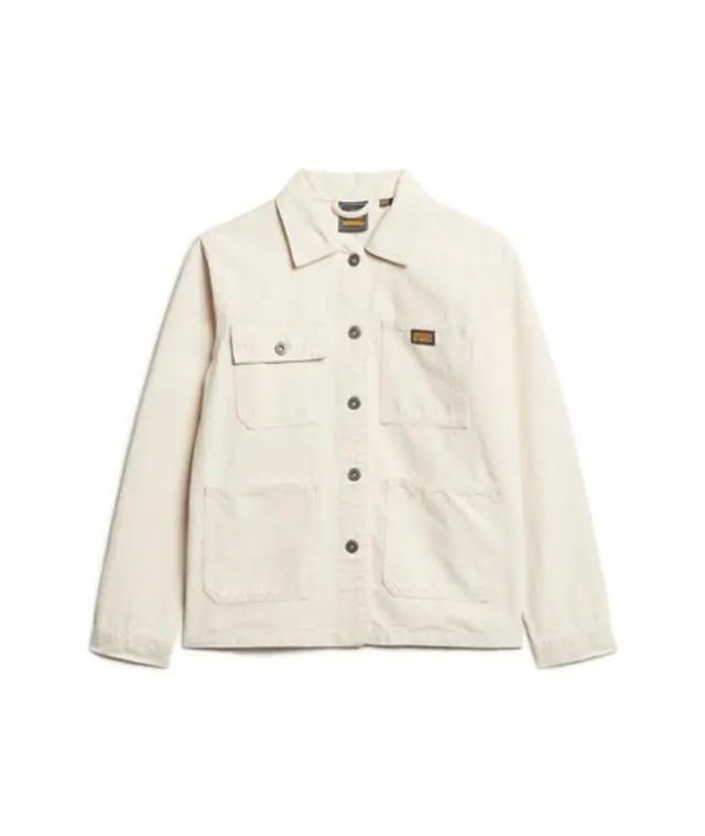 Superdry Women's Organic Cotton Vintage Chore Jacket Cream / Oatmeal -