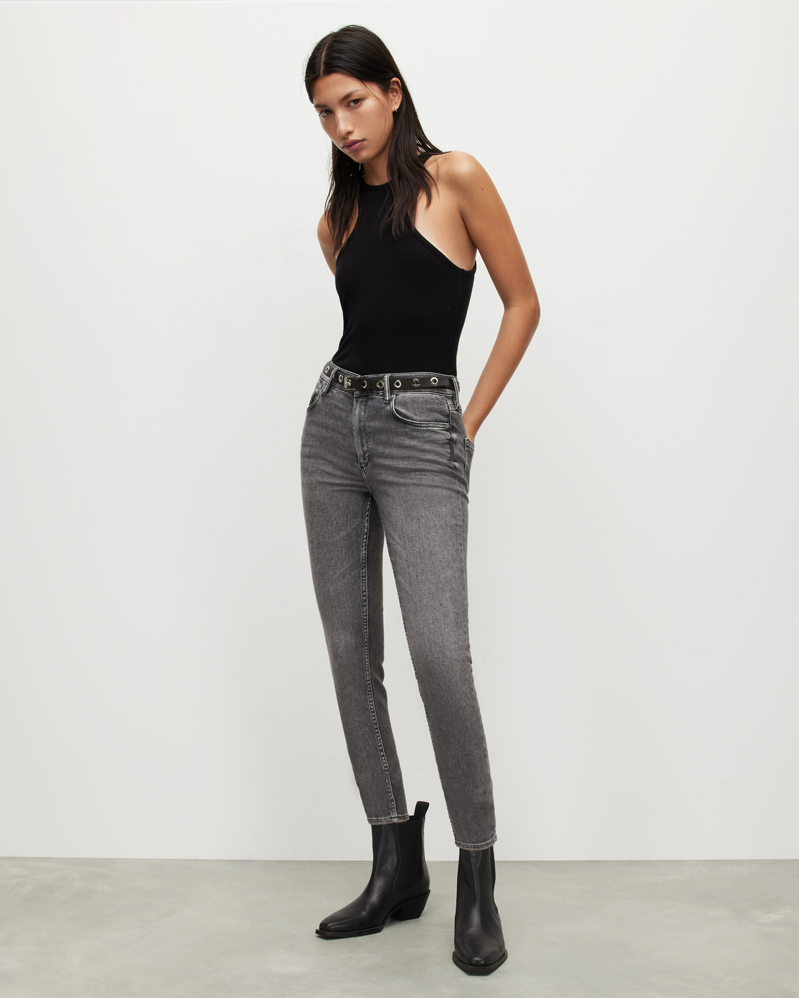 Pockets For Women - AllSaints Dax High-Rise Skinny Jeans
