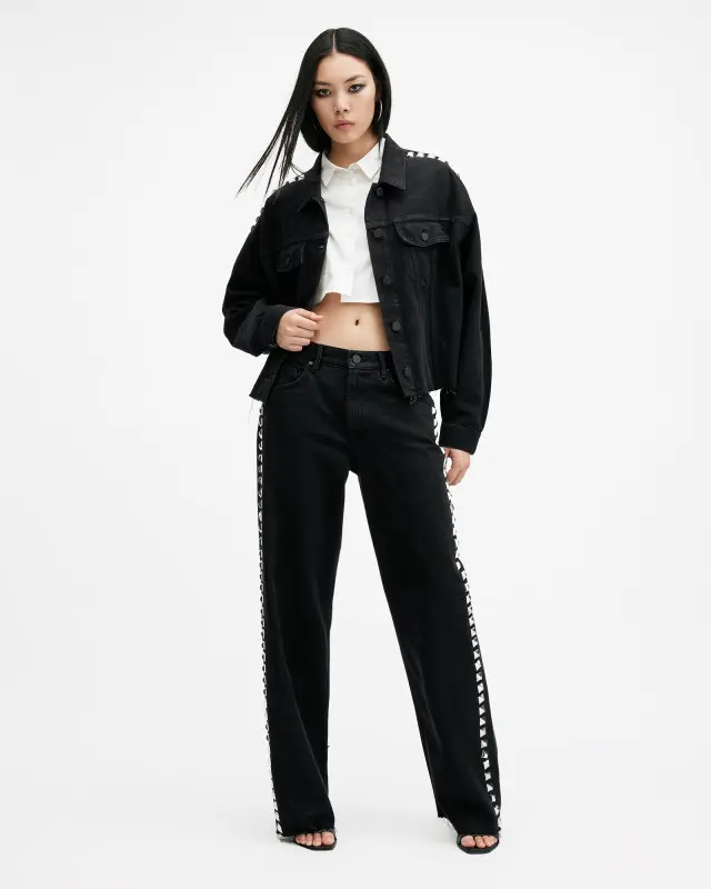 AllSaints Piper Studded Denim Jacket