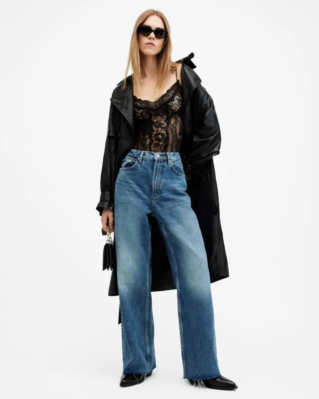 AllSaints Blake Low Slung Wide Leg Denim Jeans