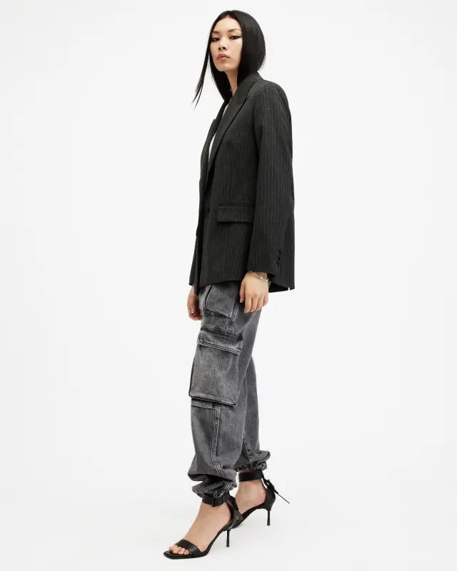 AllSaints Echo Cargo Wide Leg Denim Jeans