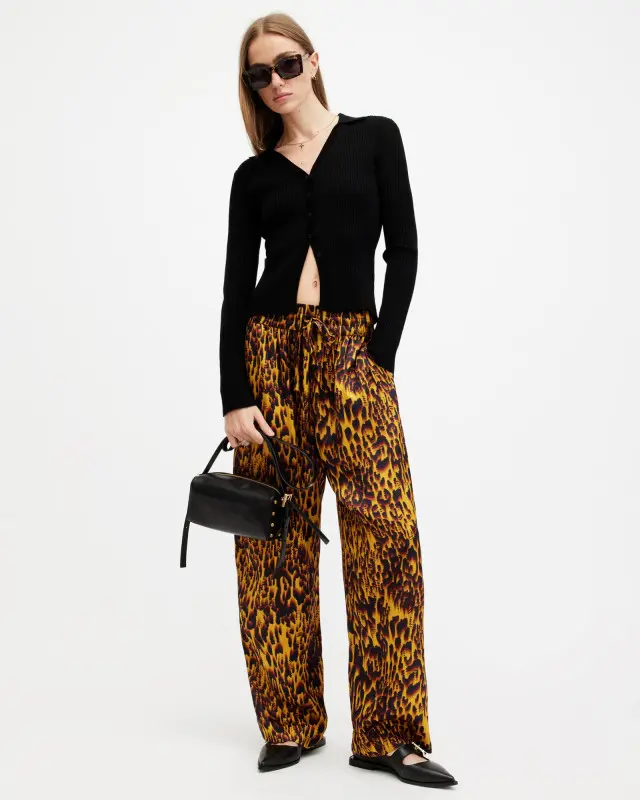 Allsaints Tyler High Rise Abstract Print Trousers