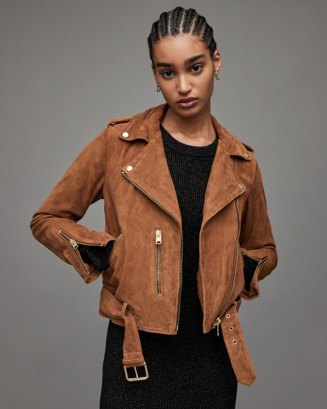 AllSaints Suede Balfern Biker Jacket