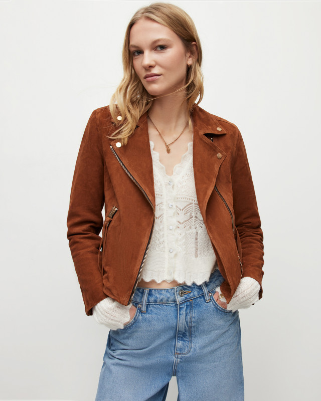 All saints dalby outlet suede jacket