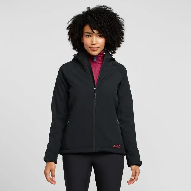 Women's Hooded Softshell Jacket, Black