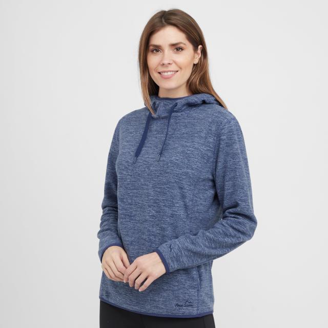 Women's Marl Fleece Hoodie, Navy