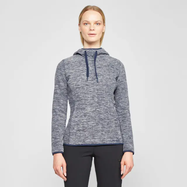 Women's Marl Fleece Hoodie, Navy