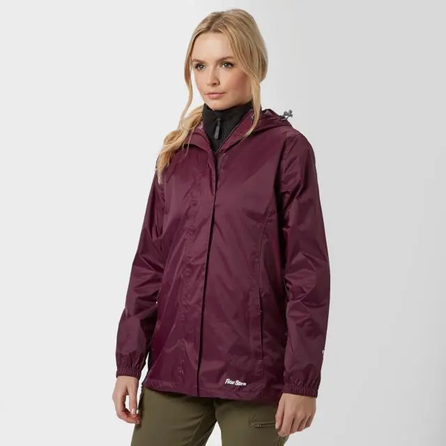 Womens Packable Hooded Jacket Plum, Purple