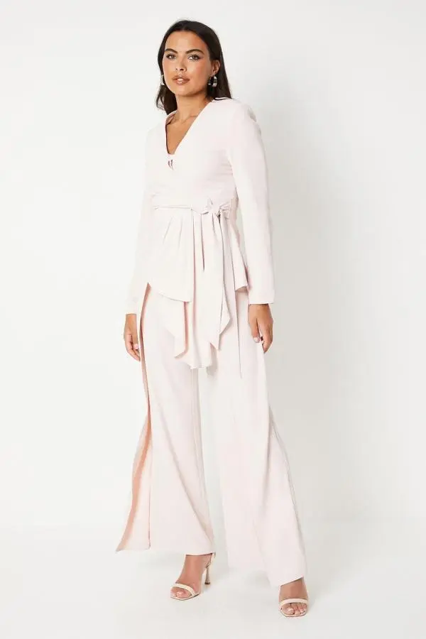 Overlay Wide Leg Trouser - Pink