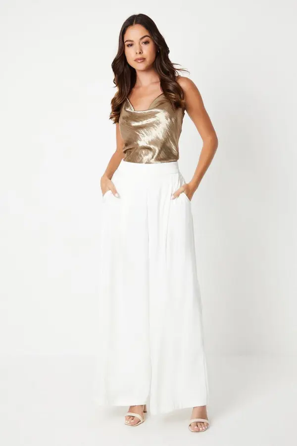 Satin Wide Leg Trouser 