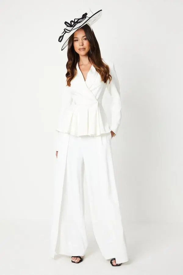 Overlay Wide Leg Trouser - Ivory