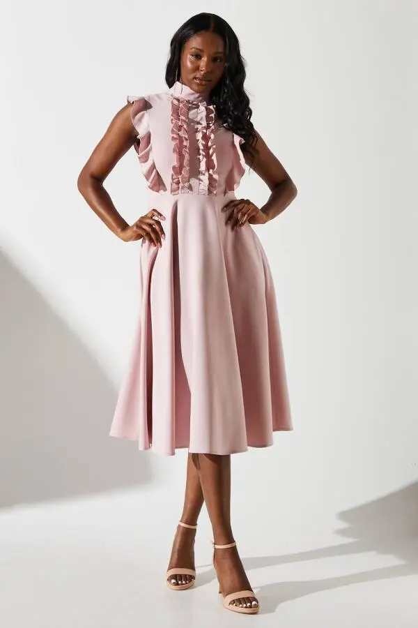 Ruffle Top Dress - Pink