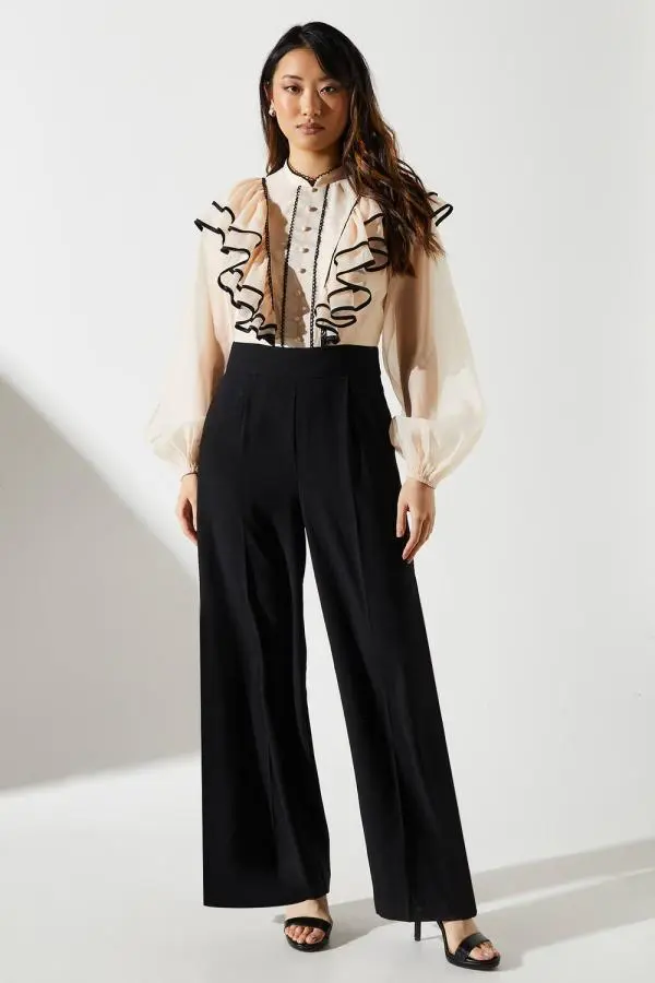 Ruffle Shirt Jumpsuit - Mono