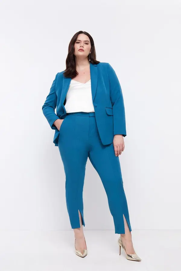 Plus Size Split Front Peg Trouser 