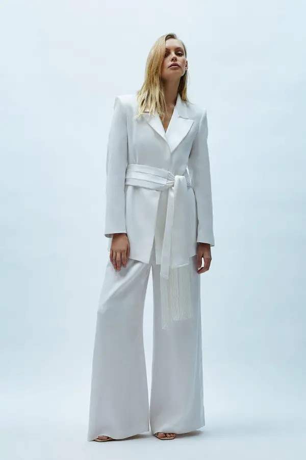 Satin Trim Trousers 