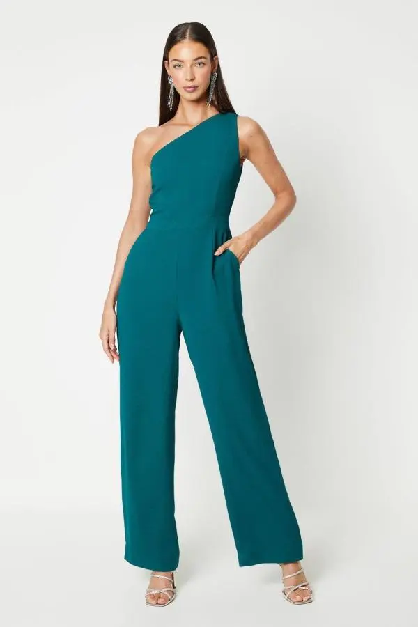 One Shoulder Jumpsuit - Green