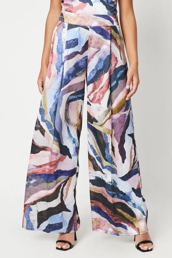 Printed Drape Satin Trouser