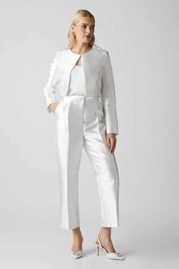 Twill High Waisted Bridal Trouser 
