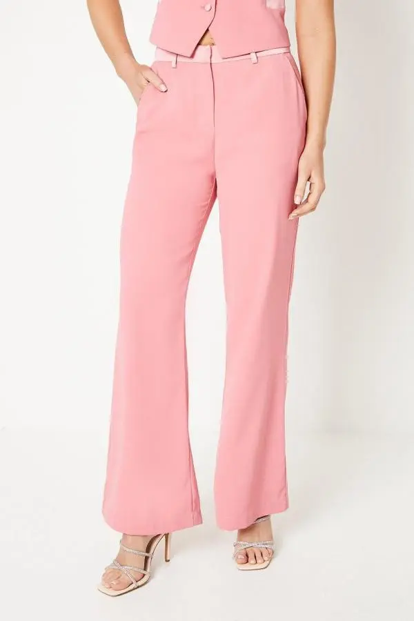 Premium Flare Trousers - Pink