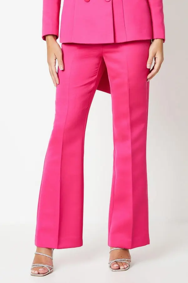 Slim Flare Structured Satin Trouser 