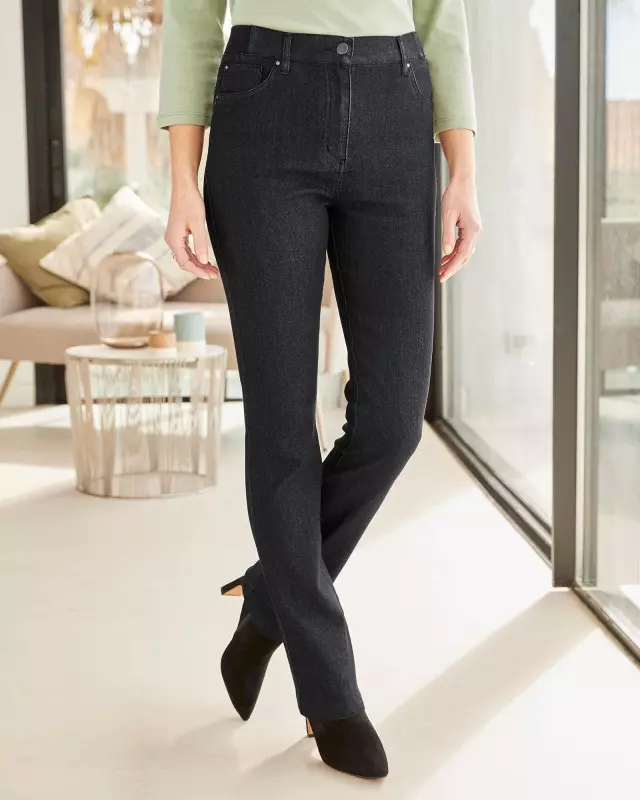 Cotton Traders Women's Magic Comfort Denim Jeans in Black