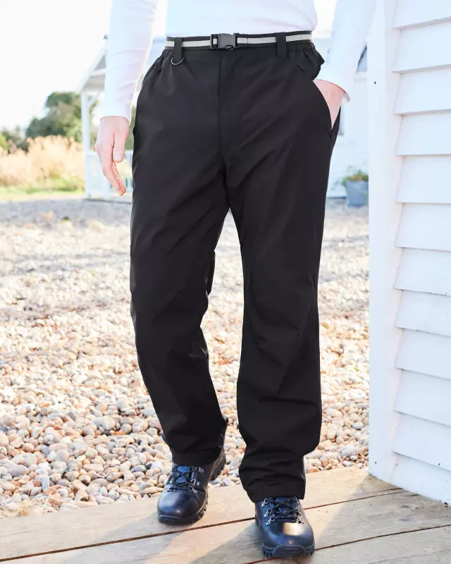 Cotton Traders Waterproof Fleece-Lined Trousers in Black