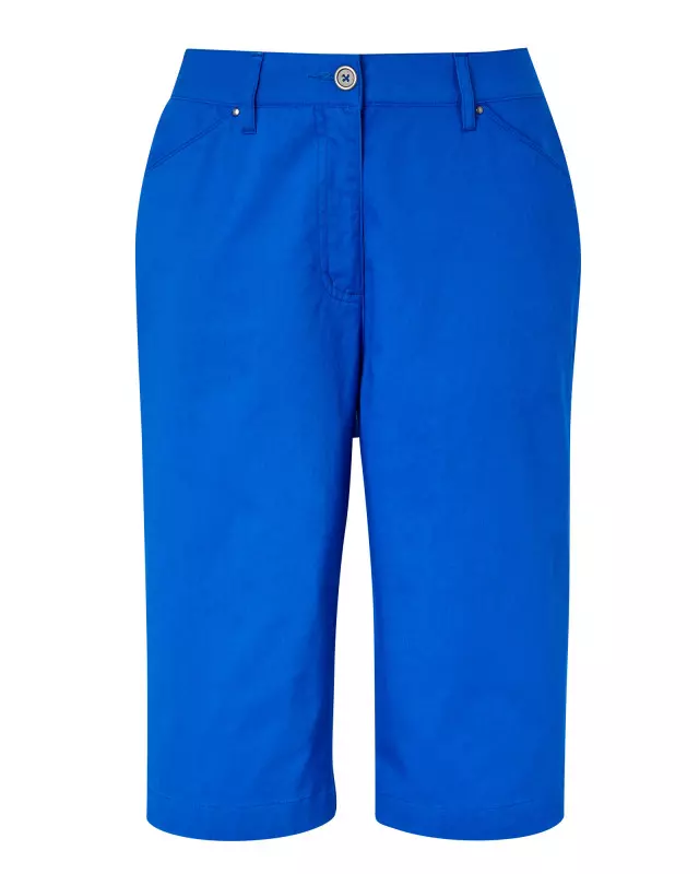 Cotton Traders Women's Classic Chino Shorts in Blue