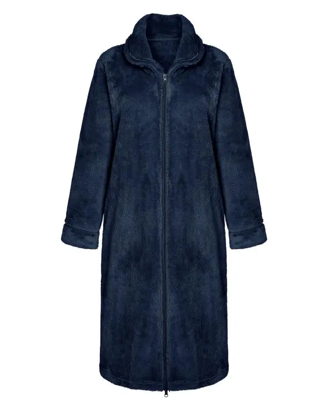 Cotton Traders Women's Fluffy Dressing Gown in Black