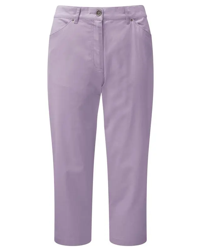 Cotton Traders Women's Classic Chino Crop Trousers in Purple