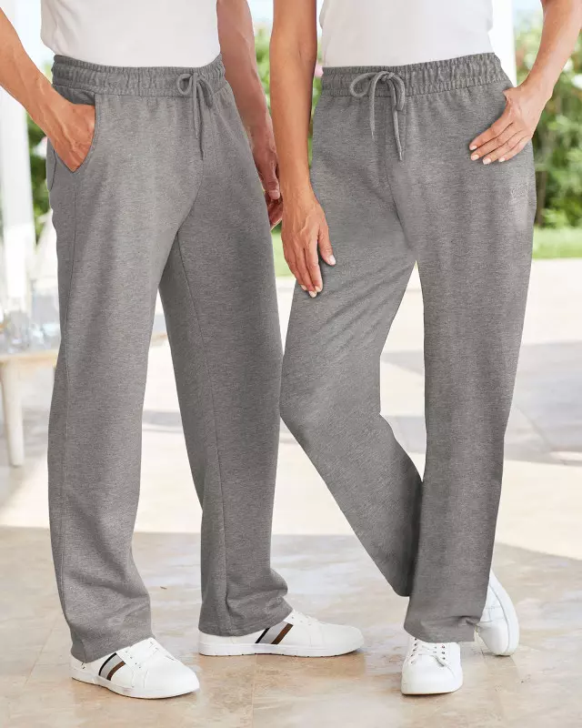 Cotton Traders Cotton Jog Pants in Grey