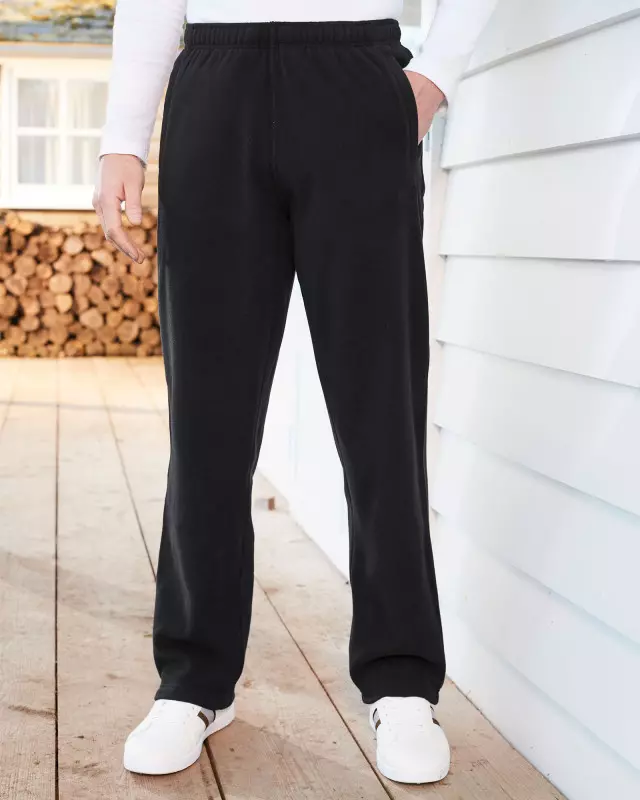 Cotton Traders Recycled Microfleece Trousers in Black
