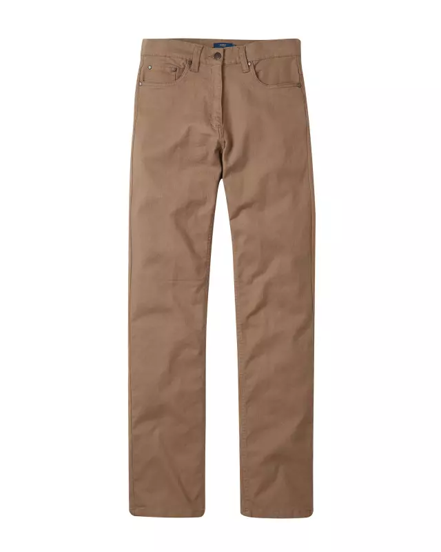 Cotton Traders Women's Coloured Stretch Jeans in Beige