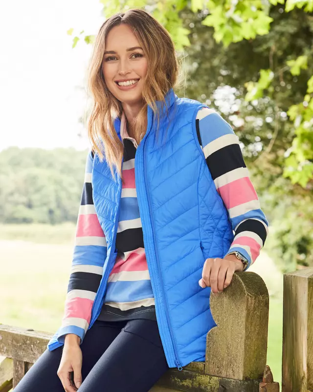 Cotton Traders Women's Make-A-Move Active Longline Gilet in Blue
