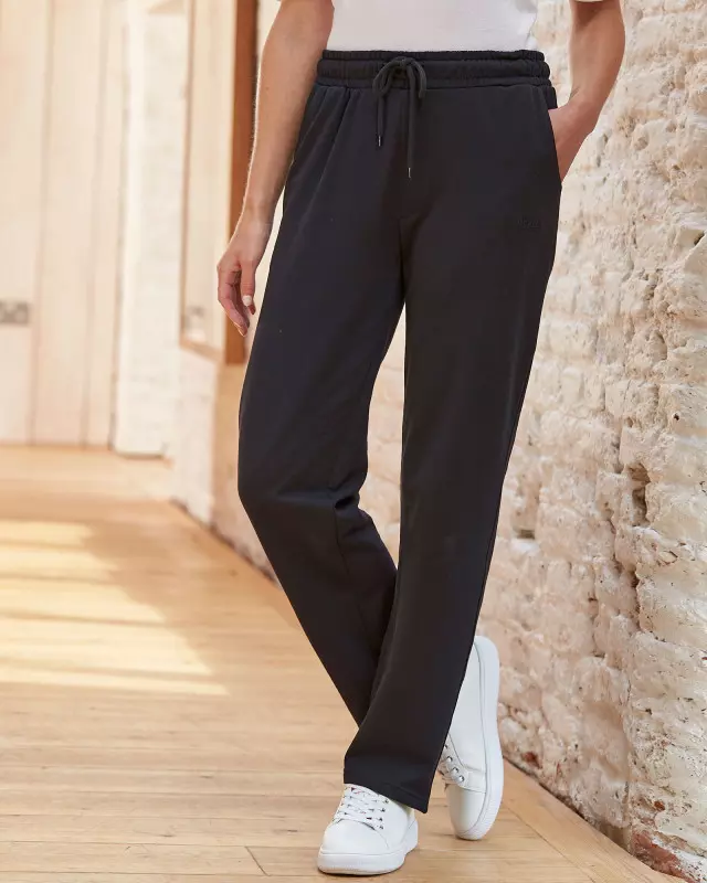 Cotton Traders Cotton Jog Pants in Black