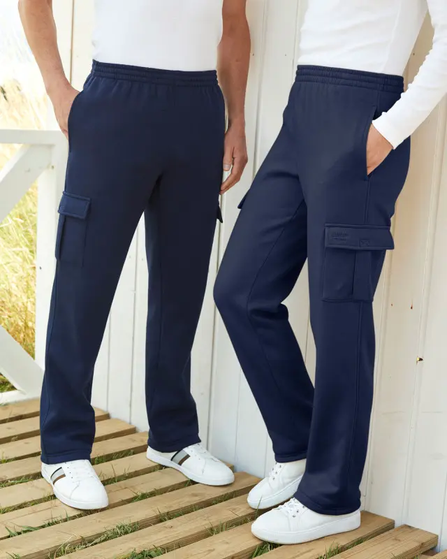 Cotton Traders Cargo Jog Pants in Blue
