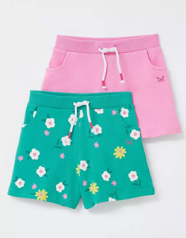 Crew Clothing 2 Pack Floral And Plain Sweat Shorts