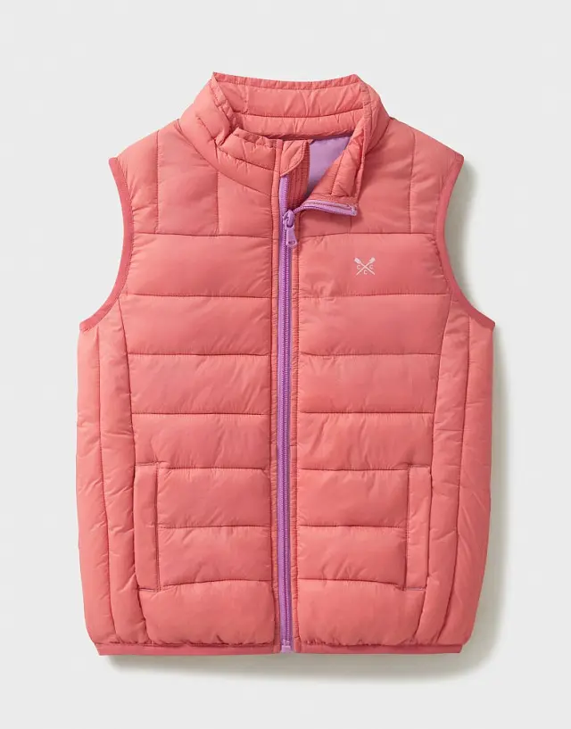 Crew Clothing Lightweight Gilet in Coral