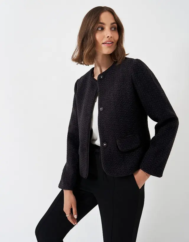 Crew Clothing Textured Collarless Jacket