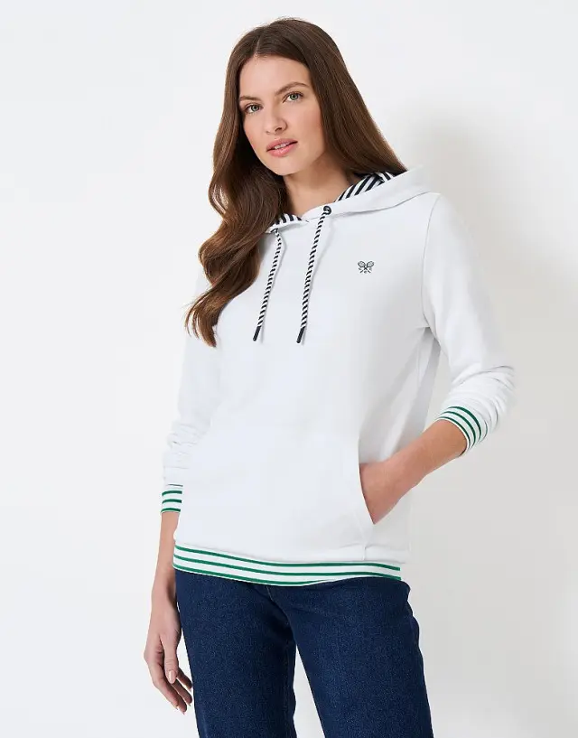 Crew Clothing Tennis Organic Cotton Hooded Sweatshirt