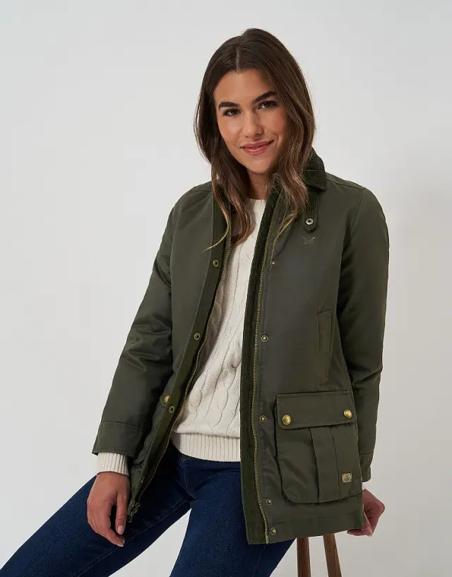 Crew Clothing Wax Jacket in Green