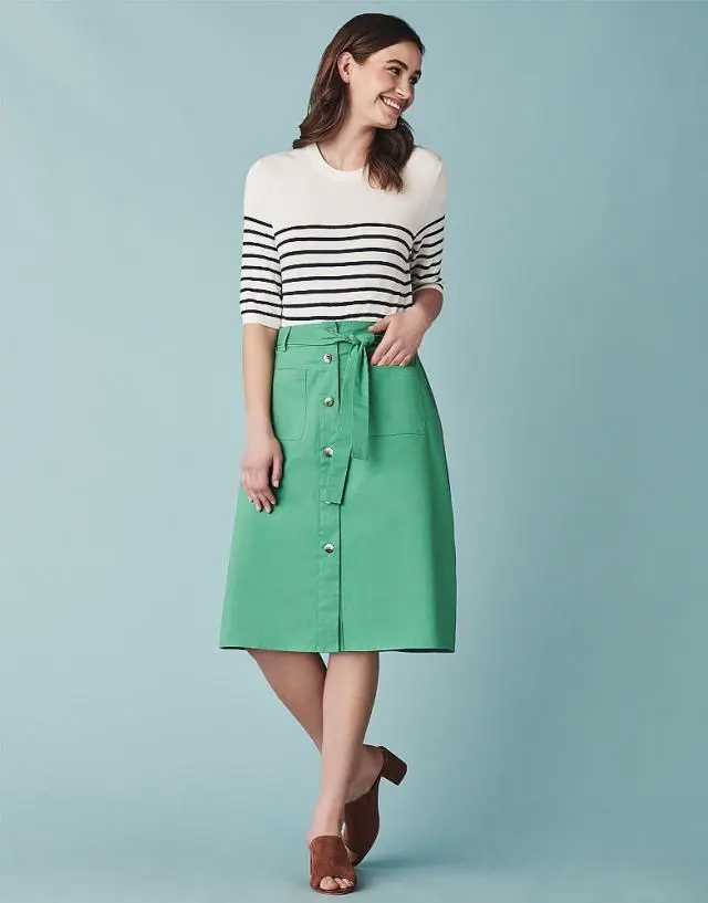 Crew Clothing Button Front Skirt