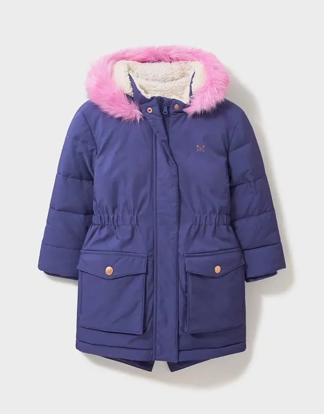 Crew Clothing Parka With Faux Fur Trim Hood