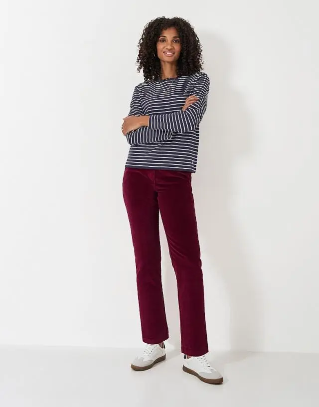 Crew Clothing Cord Trouser in Berry Red