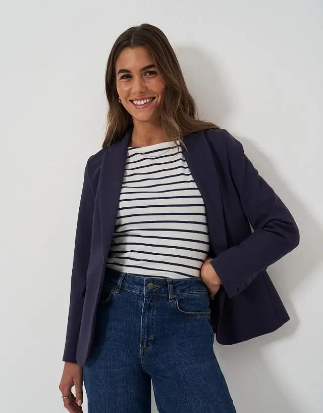 Crew Clothing Ponte Blazer in Navy