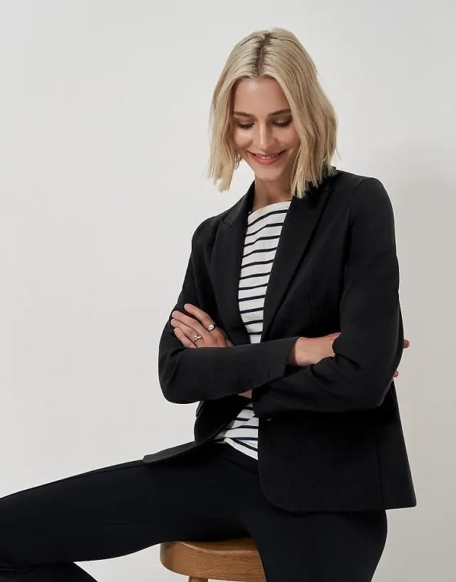 Crew Clothing Ponte Blazer in Black