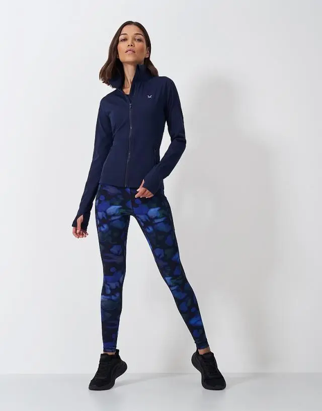 Crew Clothing Activewear Leggings in Blue Print