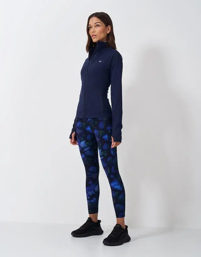 Crew Clothing 7/8 Activewear Leggings in Blue Print