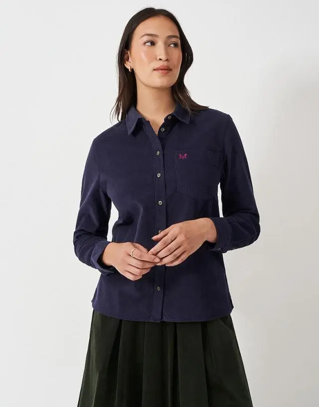 Crew Clothing Cord Shirt in Navy