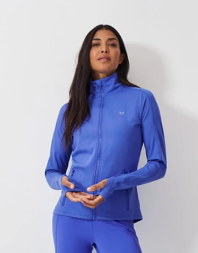 Crew Clothing Activewear Zip Through Top in Blue