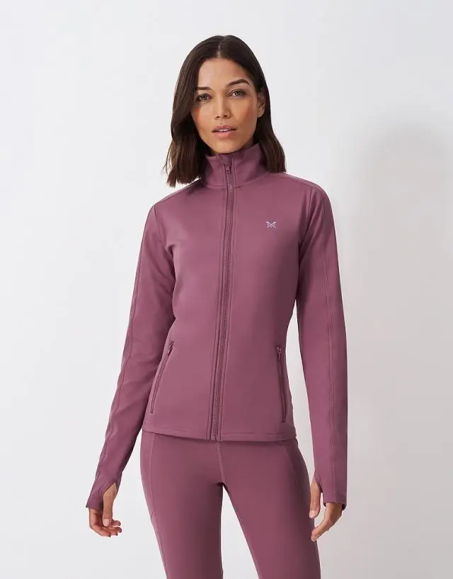 Crew Clothing Activewear Zip Through Top in Pink